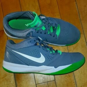 Nike Gray and Green Athletic Shoes